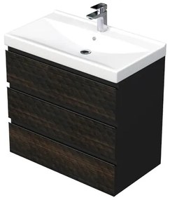 Kúpeľňová skrinka s umývadlom SAT Cube Way 80x71x46 cm hnedá mat CUBE3D46803ZHVER, 1 ks