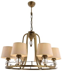 Luster na reťazi NARA 6xE27/40W/230V mosadz