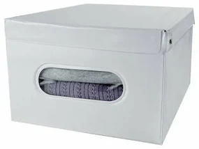 Compactor Skladacia úložná krabica s vekom SMART, 50 x 42 x 28 cm, biela, L