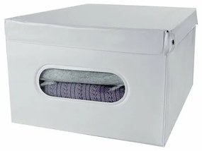 Compactor Skladacia úložná krabica s vekom SMART, 50 x 42 x 28 cm, biela