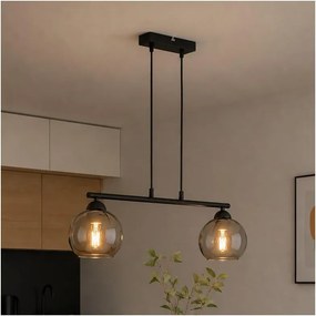 Brilagi - Luster na lanku DIOR 2xE27/60W/230V čierna/dymová sivá