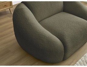 Zelené kreslo z textílie bouclé Tina – Bobochic Paris