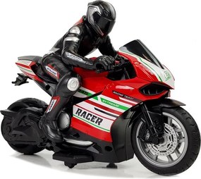 LEAN Toys Športový motocykel na diaľkové ovládanie 2.4G dosah 35 m červený