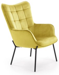 Kreslo Castel, žltá / čierna