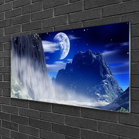 Obraz na skle Hory noc príroda 140x70 cm