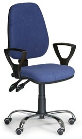 Pracovná stolička Comfort SY s podrúčkami, modrá