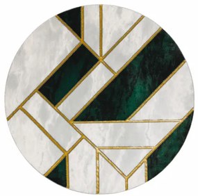 Koberec EMERALD exkluzívny 1015 kruh - glamour, marmur, geometrický zelený/zlatý