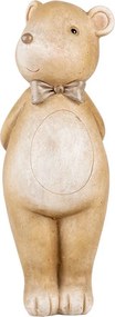 Hnedá dekorácia medvedík s mašľou - 7*7*18 cm