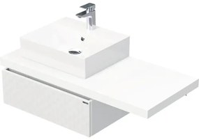 Skrinka do kúpeľne s umývadlom Intedoor DESK 3D biela matná 110,5 x 44,4 x 50,2 cm DE 54 3D 110 L STORM 1Z B073