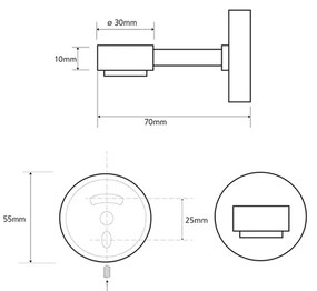 SAPHO XR802 X-round mydlovnička magnetická, chróm