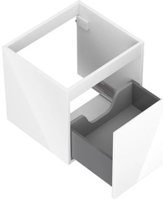 Mexen Orio, kúpeľňová skrinka 50 cm, 1 zásuvka, biela lesklá, 91A10-05047-1-BF00