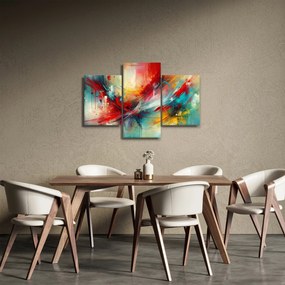 Obraz – Abstrakcia s červenou (90x60 cm)