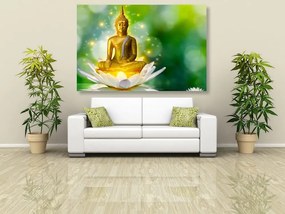 Obraz zlatý Budha na lotosovom kvete Varianta: 120x80
