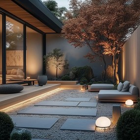 Dizajnová vonkajšia stolová lampa čierna - Jannie