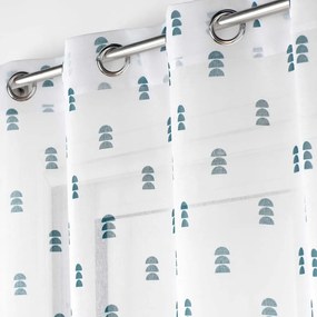 Bielo-modrá voálová záclona 140x240 cm Geokid – douceur d'intérieur