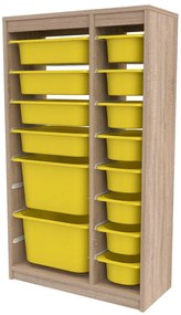 Organizér na hračky Dremonka 6 (dub sonoma + žltá). Akcia -22%. Vlastná spoľahlivá doprava až k Vám domov. 1124300