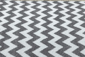 Okrúhly koberec SKETCH - F561 Cik - cak, sivo - biely