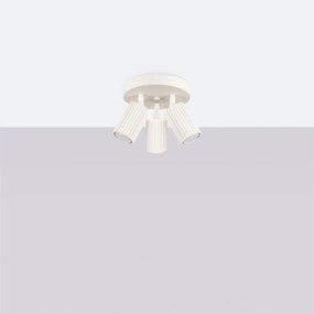 Stropné svietidlo Karbon, 3x béžové kovové tienidlo, (možnosť polohovania)