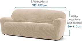 Super strečové poťahy NIAGARA smotanová trojkreslo (š. 180 - 230 cm)