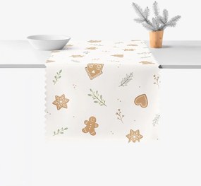 Goldea vianočný behúň na stôl teflónový - vianočné koláčíky 35x140 cm
