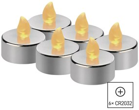LED sviečky (6 ks) strieborné