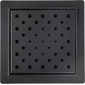 BPS-koupelny Štvorcový sprchový odtokový žľab DL06-G7 HYD-3875 15x15 cm, čierny