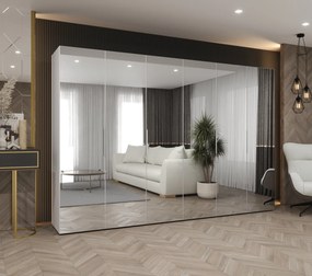 Šatníková skriňa 300 cm Mirabella 3 (biela + kašmír). Akcia -20%. Vlastná spoľahlivá doprava až k Vám domov. 1126493