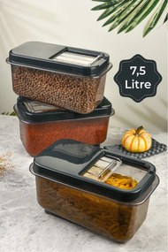 Dóza na potraviny, veľkokapacitný box SLOP, sivé posuvné veko – 7,5 l