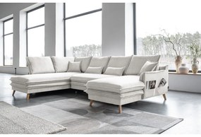 Béžová rozkladacia rohová pohovka (ľavý roh/do tvaru "U") Charming Charlie – Miuform