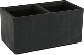 PLASTOVÝ KVETINÁČ NA KOLIESKACH BETONIQUE 39X39X78 CM IMITÁCIA BETÓNU ČIERNA