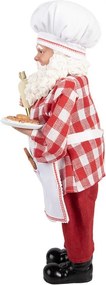 Červená vianočná dekorácia figúrka Santa Claus cukrár - 22*19*45 cm