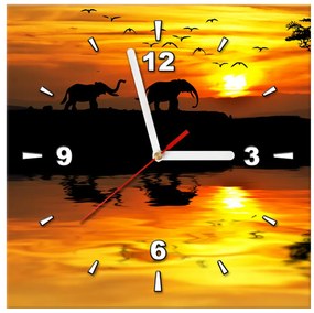 Gario Obraz s hodinami Afrika Rozmery: 60 x 40 cm