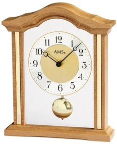 Luxusné drevené stolové hodiny 1174/18 AMS 23cm