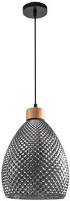 Toolight - Retro sklenená stropná lampa E27 60W APP897-1CP, čierna, OSW-05697