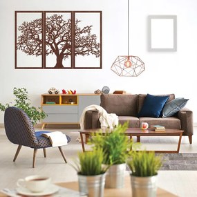 Drevený nástenný obraz Strom života: Sada 3 panelov | SENTOP PR0054