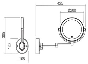 Redo 01-3087 -LED Stm. kosmetické zrkadielko SELFIE LED/7W/230V 3000/4000/6000K biela