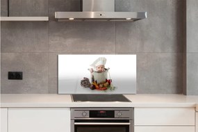 Sklenený obklad do kuchyne Dieťa lyžičkou hrniec 140x70 cm