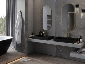 Mexen Loft oválne kúpeľňové zrkadlo 100 x 50 cm, zlatý rám - 9851-100-050-000-50