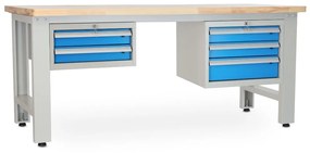 Dielenský stôl Solid OAK-23, 210 cm, 2 závesné boxy, dub