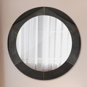Okrúhle ozdobné zrkadlo na stenu Sivé trojuholníky fi 60 cm