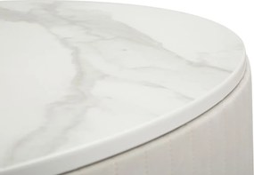 Konferenčný stolík Montpellier 75 cm so zásuvkami zlatý/krémový/mramor
