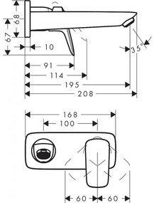 Hansgrohe Logis - Umývadlová batéria pod omietku, výtok 195 mm, čierna matná 71220670