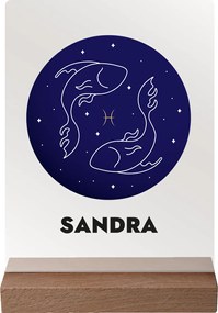 ČistéDrevo Vaše znamenie s menom na akrylovom skle - tmavý stojan Zvolte znamení zvěrokruhu: Blíženci