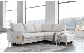 Béžová rozkladacia rohová pohovka (pravý roh) Charming Charlie – Miuform