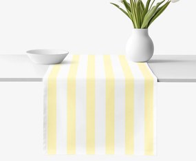 Goldea behúň na stôl 100% bavlnené plátno - žlté prúžky 50x120 cm