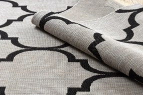 Koberec SIZAL FLOORLUX 20608 strieborný / čierny