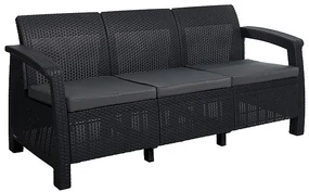 Deokork Záhradná ratanová pohovka CORFU LOVE SEAT MAX (antracit)