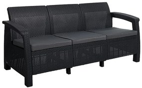 Deokork Záhradná ratanová pohovka CORFU LOVE SEAT MAX (antracit)