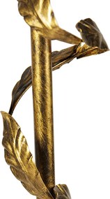 Stojacia lampa zlatá s čiernym tienidlom a zlatým interiérom 50cm - Linden