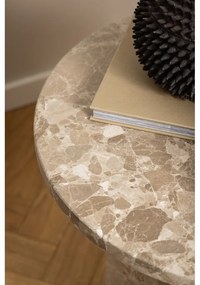 Mramorový okrúhly odkladací stolík ø 50 cm Naxos – Actona